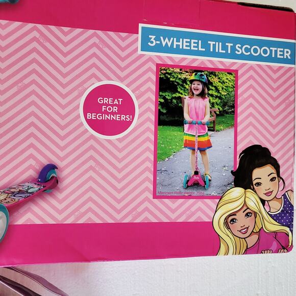 NIB Mattel Barbie 3-Wheel Tilt Scooter & Barbie Pink Sequin Back Pack Bundle LOT - Picture 8 of 10